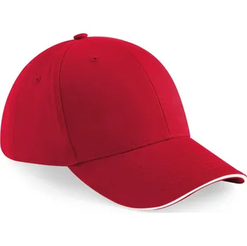 Pracovní přilba Beechfield Kšiltovka B 20 Athleisure, 6 panelová, sandwich COT530020y3099-classic red Červená/bílá UNI