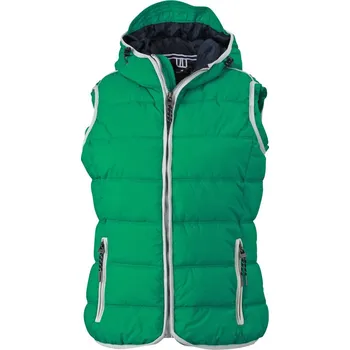 Pracovní oblečení James & Nicholson Vesta JN 1075 Maritim, dámská COT02107558601-irish green S Zelená irish/bílá