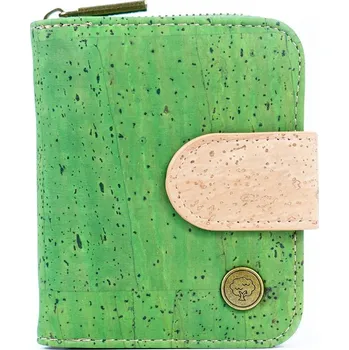 Kabelka Dámská malá korková peněženka - Zelená