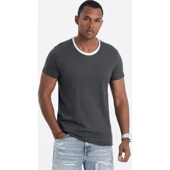 Ombre Clothing Trendy grafitové tričko bez potisku V7 TSCT-22SS-004