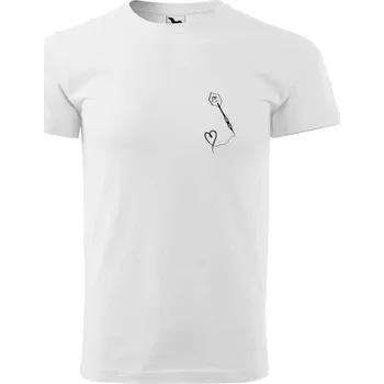 Pánská móda Malfini Triko s potiskem - Srdíčko - white - XL