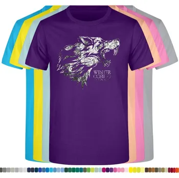 Chlapecké tričko detske-levne-bavlnene-tricko-potisk-vlk-Stark Barva: Purple - purpurová, velikost: 128