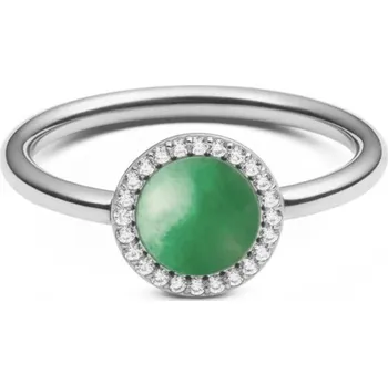 Prsten Daniel Wellington Ocelový prsten s jadeitem a krystaly Audrey DW0040135 48 mm + 2 měsíce na vrácení zboží