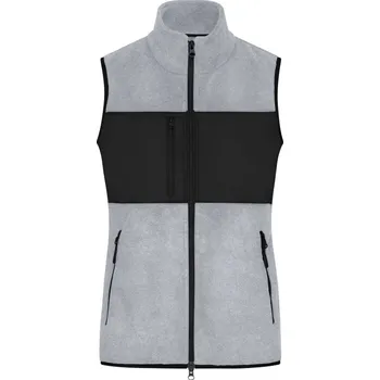 pracovní vesta James & Nicholson Vesta JN 1309, fleecová, dámská COT021309zn800-light melan XS Melír světlá/černá