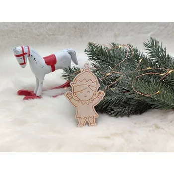 omalovánky Dřevěná vánoční omalovánka Skřítek - D-decor