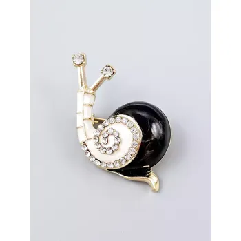 Brož Šnek s černou ulitou - romantická brož