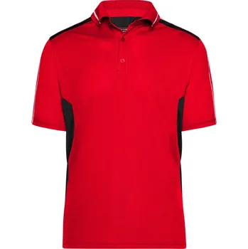 Pánské tričko James & Nicholson Polokošile Strong JN 828, krátký rukáv, pánská COT02082887603-red/black L Červená/černá