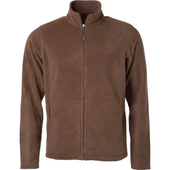 pracovní mikina James & Nicholson Mikina JN 782 na zip, mikrofleecová, pánská COT02078214504-brown XL Hnědá