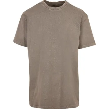 pracovní tričko Build your Brand Tričko Acid Wash BY 189, krátký rukáv, pánské COT56018907201-dark khaki S Khaki tmavá