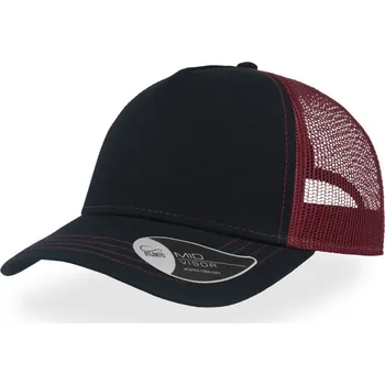 Pracovní přilba Atlantis Headwear Kšiltovka Rapper Canvas, 5 panelová, síťovaná COT336060y2099-navy/burgun UNI Navy/vínová