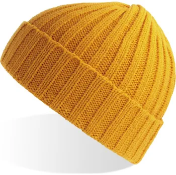 Pracovní přilba Atlantis Headwear Čepice Shore, pletená COT33708008599-mustard UNI Hořčicová