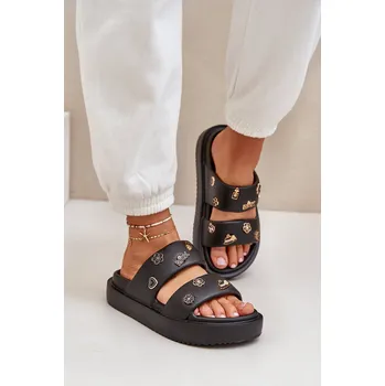 Dámské pantofle Dámské Pěnové Pantofle S Dekoracemi Ravanala Barva: Černá, Velikost: 36/37