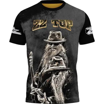 tricko-celopotisk-hudebni-skupina-ZZ-Top velikost: 6XL - šířka 70 cm, délka 79 cm