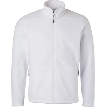 pracovní mikina James & Nicholson Mikina JN 782 na zip, mikrofleecová, pánská COT02078200104-white XL Bílá