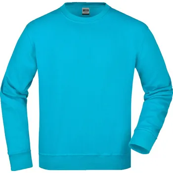 pracovní mikina James & Nicholson Mikina JN 840, pracovní COT02084044015-turquoise Tyrkysová 5XL