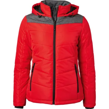 pracovní bunda James & Nicholson Bunda JN 1133, zimní, dámská COT021133s5001-red/anthrac S Červená/melír antracitová