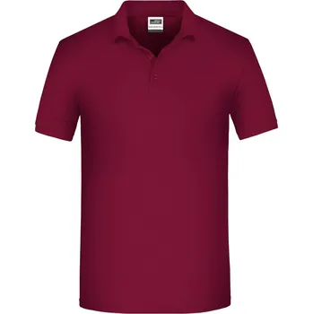 James & Nicholson Polokošile JN 874, bio bavlna, krátký rukáv, pánská COT02087405415-wine Vínová 5XL