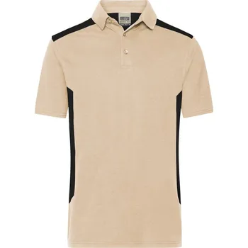 Pánské tričko James & Nicholson Polokošile Strong JN 1826, krátký rukáv, pánská COT02182689100-stone/black XS Stone/černá