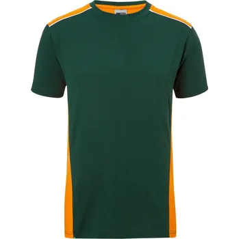 pracovní tričko James & Nicholson Tričko JN 860 Color, krátký rukáv, pánské COT020860s4916-dark green/ 6XL Zelená tmavá/oranžová
