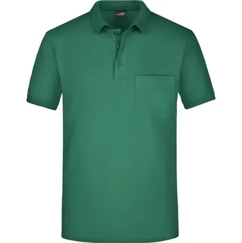 Pánské tričko James & Nicholson Polokošile JN 922 s náprsní kapsou, krátký rukáv COT02092202813-dark green 3XL Zelená tmavá