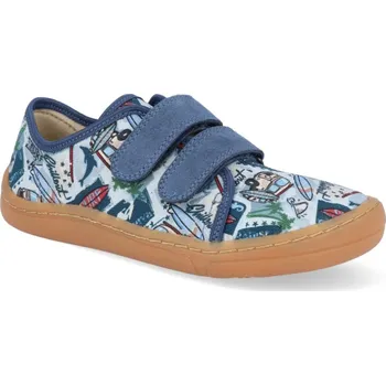 Chlapecké polobotky Plátěné tenisky Froddo CANVAS BAREFOOT G1700379-12 LIGHT BLUE chlapecké Velikost: 31