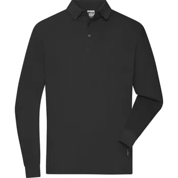 Pánské tričko James & Nicholson Polokošile JN 1842, dlouhý rukáv, pánská COT02184200216-black Černá 6XL