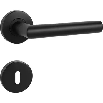 Dveřní kování Kování klika s kulatou rozetou FAVORIT R BB BS – černá matná