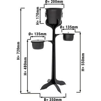 Vinotéka G.Gastro Chladicí nádoba na lahve ve stojanu - & 2 nádoby na led - černá