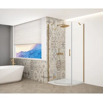 GELCO TRINITY GOLD čtvrtkruhový kout 900x900 mm levý, čiré sklo, GT6590CL-G