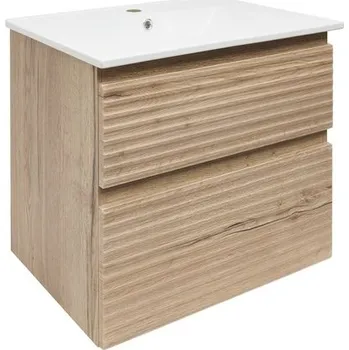 Koupelnový nábytek Koupelnová skříňka 2 zásuvková s umyvadlem Naturel Savona 58x53x44,8 cm dub Halifax mat SAVONA260DH