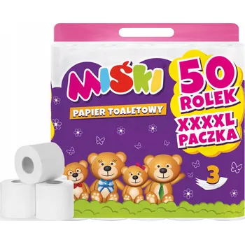 Suchý toaletní papír bez vůně Miśki 50 ks