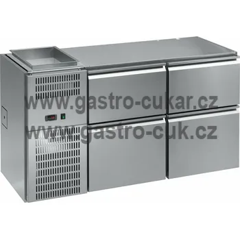 Stůl chladící barový REGS 204E (2sekce/délka 1570mm) s chlazenou vanou na nápoje