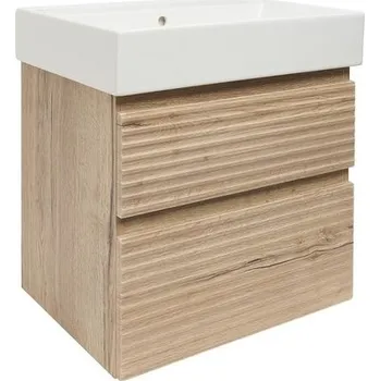 Koupelnový nábytek Koupelnová skříňka 2 zásuvková s umyvadlem Naturel Savona 58x53x44,8 cm dub Halifax mat SAVONA260DHSAT