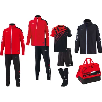 Saller SQUAD Sportovní tréninkový set BARVA: 170 červená-černá-bílá, Velikost: L -Kompletní týmový set s volitelnými velikostmi a úpravou na míru