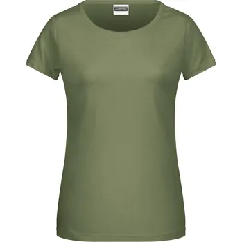 pracovní tričko James & Nicholson Tričko JN 8007 z bio bavlny, krátký rukáv, dámské COT02800755502-khaki M Khaki