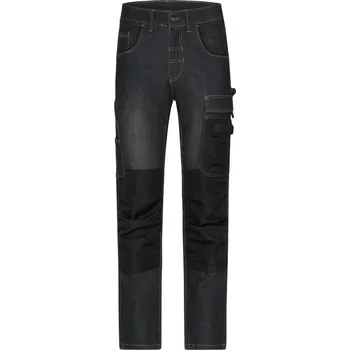 Pracovní oblečení James & Nicholson Džíny JN 875, vel. 62-64 COT02875Xm09o9-black denim 64 Černá denim