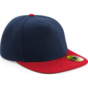 Pracovní přilba Beechfield Kšiltovka B 660 s rovným kšiltem, 5 panelová COT530660y3199-french navy UNI Navy/červená