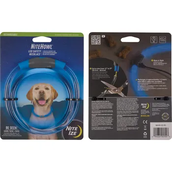 Obojek pro psa Nabíjecí LED bezpečnostní obojek Nite Ize NiteHowl® Rechargeable LED Safety Necklace Barva: Blue