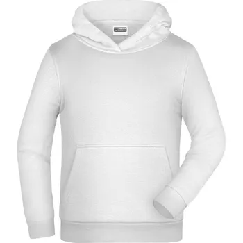James & Nicholson Mikina s kapucí JN 796K, dětská COT02796K00103-white L Bílá