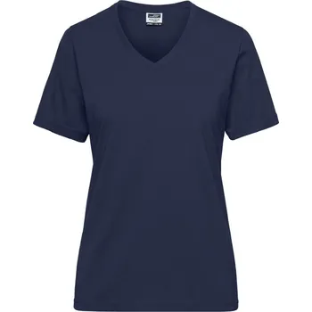 Pracovní oblečení James & Nicholson Tričko JN 1807 Solid z bio bavlny, krátký rukáv, dámské COT02180700300-navy Navy XS