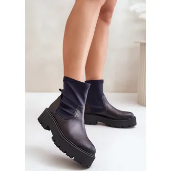 Dámské kozačky Zazoo 2947 Dámské boty z přírodní kůže Barva: Černá, Velikost: 36