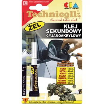Průmyslové lepidlo Univerzální vteřinové lepidlo v gelu Technicqll 2 ml C-297