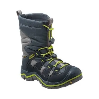 Chlapecká zimní obuv KEEN WINTERPORT II WP K midnight navy/jasmine green US 8 / EU 24,0 / UK 7 / 15 cm; Modrá dětská obuv + DÁREK DLE VÝBĚRU!