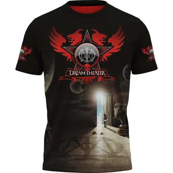 Pánské tričko metalove-tricko-Dream-Theater-rudy-emblem velikost: 7XL - šířka 73 cm, délka 80 cm