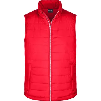 pracovní vesta James & Nicholson Vesta JN 1136, prošívaná, pánská COT02113600404-red XL Červená