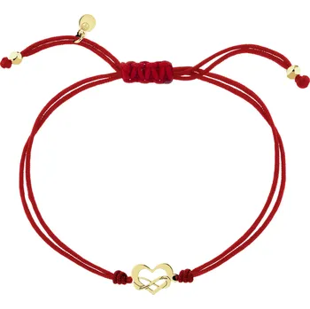 Náramek Náramek s prvky z pozlaceného stříbra - srdce, nekonečno, Love - AP541-0189