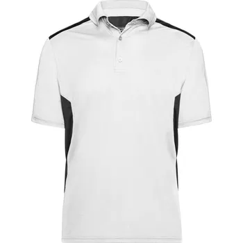 Pánské tričko James & Nicholson Polokošile Strong JN 828, krátký rukáv, pánská COT020828i9816-white/carbo Bílá/šedá 6XL
