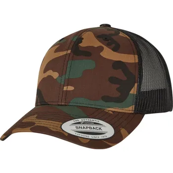 Pracovní přilba Flexfit Kšiltovka Flexfit Camo Trucker 6606C/6606CA, 5 panelová COT55606Cafp99-camo/black UNI Maskáčová/černá