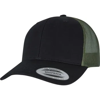 Pracovní přilba Flexfit Kšiltovka 6606/6606T Trucker Vintage COT556606q1199-black/loden UNI Černá/loden