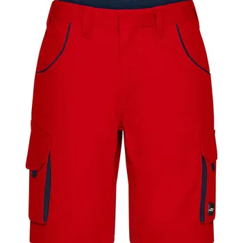 Pracovní oblečení James & Nicholson Kraťasy JN 872 Color COT020872881n1-red/navy 46 Červená/navy